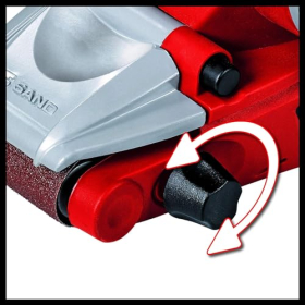 Lijadora de banda Einhell TE-BS 8540 E (850 W, electrónica de velocidad, superficie de lijado de 75x140 mm, cambio de banda de lijado sin herramientas, mango adicional, incl. 1 banda de lijado P80)