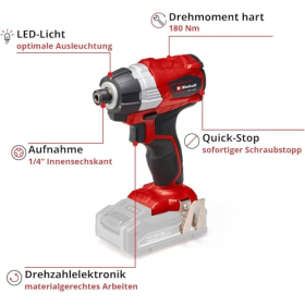 Einhell TE-CI 18 Li Brushless Solo Power X-Change Cordless Impact Screwdriver (Lithium Ion, 18 V, 180 Nm, LED Light, Battery and Charger Not Included)