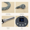 EMKE heating element with thermostat for bathroom radiators, 300W, WiFi control, stainless steel, anthracite