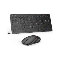 TECKNET Wireless Tastatur-Maus-Set – QWERTZ, 2,4 GHz, leise, schwarz