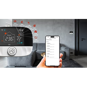 Termostato inteligente TELLUR WiFi, compatible con Alexa, control por app, antihielo, blanco (TSH02)