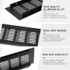 Rejilla de ventilación de aluminio de 300 × 80 mm para muebles, armarios y cocinas, color negro.
