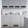 Rejilla de ventilación de aluminio de 300 × 80 mm para muebles, armarios y cocinas, color negro.