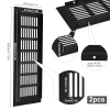 Rejilla de ventilación de aluminio de 300 × 80 mm para muebles, armarios y cocinas, color negro.