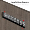 Rejilla de ventilación de aluminio de 300 × 80 mm para muebles, armarios y cocinas, color negro.