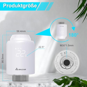 Termostato inteligente para radiador SALCAR WiFi, programable, compatible con Alexa y Google Assistant, juego de 3