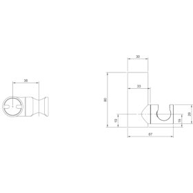 Villeroy & Boch Soporte de ducha universal, montaje en pared, latón, redondo, cromado