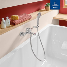 Cabezal de ducha Villeroy &amp; Boch Verve – 3 tipos de chorro, fácil de limpiar, ahorro de agua, cromado