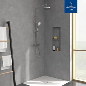 Villeroy & Boch Universal Showers – Regenbrause mit Thermostat, 3 Strahlarten, Chrom