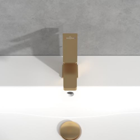Villeroy & Boch Architectura Square Waschtischarmatur in gebürstetem Gold