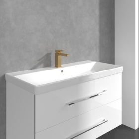 Villeroy & Boch Architectura Square Waschtischarmatur in gebürstetem Gold