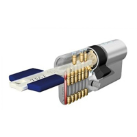Sicherheitszylinder TESA Assa Abloy TX80 mit Doppel-Kupplung, vernickelt