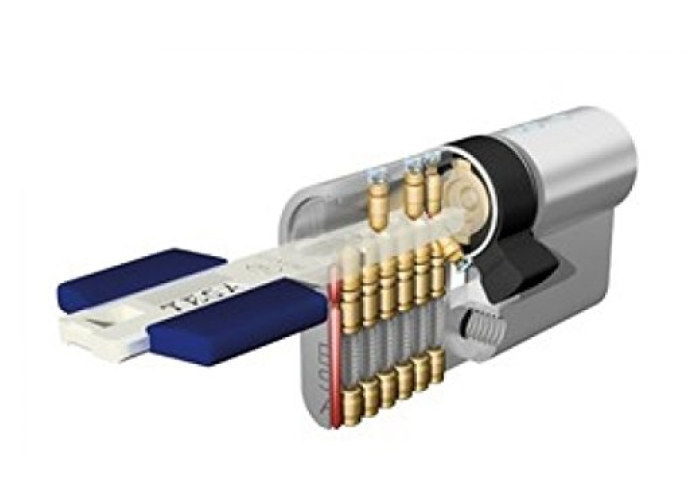 TESA Assa Abloy TX80 security cylinder with double coupling, nickel-plated TESA Assa Abloy TX80 security cylinder with double coupling, nickel-plated