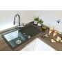 Schock kitchen sink 86 x 43.5 cm Typos D-100S Nero - CRISTALITE granite sink from 45 cm base cabinet width