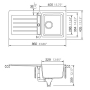 Кухонная мойка Schock 86 x 43,5 см Typos D-100S Nero - гранитная мойка CRISTALITE от ширины тумбочки 45 см