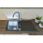 Schock kitchen sink 86 x 43.5 cm Typos D-100S Nero - CRISTALITE granite sink from 45 cm base cabinet width