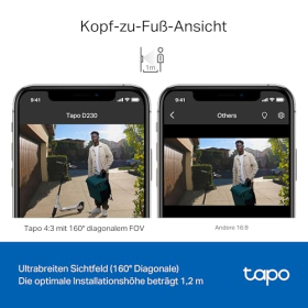 Відеодомофон Tapo D230S1 з акумулятором, дзвінок з камерою