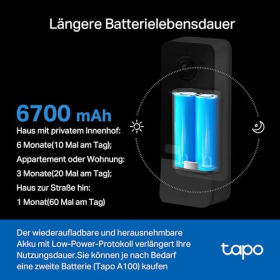 Відеодомофон Tapo D230S1 з акумулятором, дзвінок з камерою