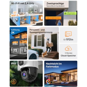 Уличная камера видеонаблюдения Tenda CH7 4MP WiFi 