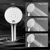 JOHO shower system with thermostat, adjustable height, stainless steel, 25 cm hand shower