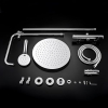 JOHO shower system with thermostat, adjustable height, stainless steel, 25 cm hand shower
