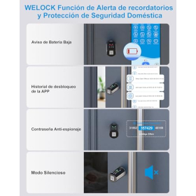 Розумний дверний замок WELOCK U71 з відбитком пальця, RFID та додатком, WiFi, IP65