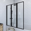 MARWELL folding shower screen with modern design, black matt