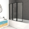 MARWELL folding shower screen with modern design, black matt