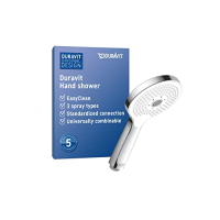 Duravit Universal Handbrause 120 mm, 3 Strahlarten Rain Pulse Mono, Chrom Weiß