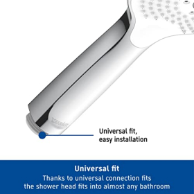 Duravit Universal Handbrause 120 mm, 3 Strahlarten Rain Pulse Mono, Chrom Weiß