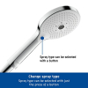 Duravit Universal Handbrause 120 mm, 3 Strahlarten Rain Pulse Mono, Chrom Weiß