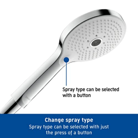 Duravit Universal Handbrause 120 mm, 3 Strahlarten Rain Pulse Mono, Chrom Weiß