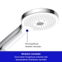 Duravit universal shower head – 3 jet types, water saving function, round shape