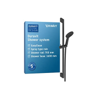 Duravit Universal Duschsystem Rain, höhenverstellbar, Schwarz Matt