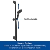 Duravit Universal Shower System Rain, height-adjustable, matte black