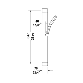 Duravit Universal Shower System Rain, height-adjustable, matte black