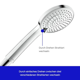 Универсальный душевой набор Duravit с 3 режимами струи – водосберегающий, хром