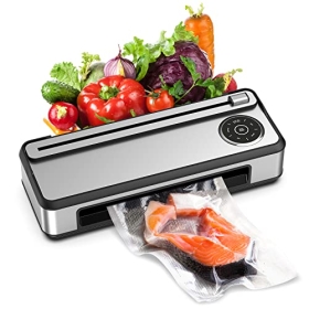 Multifunctional 6-in-1 automatic vacuum sealer with cutting and cleaning function, stainless steel sealing device for wet and dry products