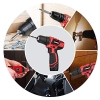 Cordless drill driver 12V - 77 accessories, 28 Nm, 2 gears, with battery