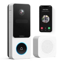 AOSU WLAN Video-Türklingel mit Kamera, IP65, PIR-Erkennung, Nachtsicht, Alexa Unterstützung