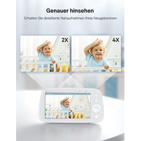 Baby monitor  720P with 2 cameras – night vision, audio & video, 300m
