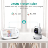Baby monitor with 5.5" 1080P camera, 5000mAh battery, night vision, two-way audio, 5x zoom