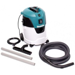 Makita VC2512L Staubsauger, Trommel, Trocken &amp; Nass, Schwarz-Blau-Metallic
