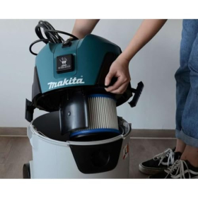Пилосос Makita VC2512L, барабанний, для сухого та вологого прибирання, чорний-синій-металевий
