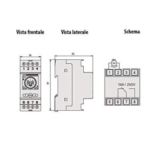 VEMER Simply W – Temporizador digital, programa semanal, carril DIN