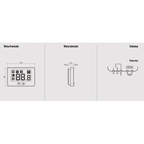 VEMER VE718300 Termostato ambiente de pared para calefacción y aire acondicionado, pantalla LCD, teclado de 2 botones, funcionamiento con pilas, blanco