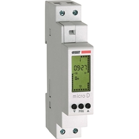 VEMER VE758100 Micro D – digital programmierbarer Timer mit Tagesprogrammierung für DIN-Schienenmontage, weiß