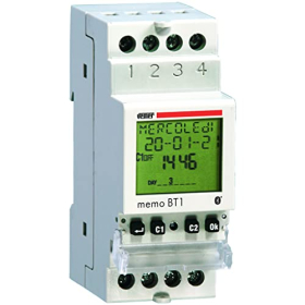 VEMER VE767600 MEMO BT1 Digitaler Astro-Zeitschalter mit Bluetooth, 1 Kanal, DIN-Schiene