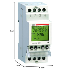VEMER VE767600 MEMO BT1 Digitaler Astro-Zeitschalter mit Bluetooth, 1 Kanal, DIN-Schiene