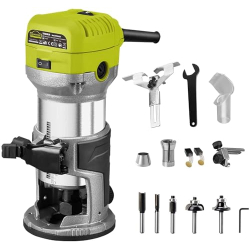 Fresadora DEWINNER de 710 W con 3 pinzas, fresadora profesional para madera con accesorios.